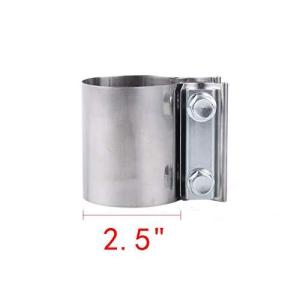 MUGE 排気管クランプ ステンレス製 マフラーバンド エキゾースト連結パイプ 長さ75mm マフラージョイントクランプ 排気スリーブクランプ 汎用