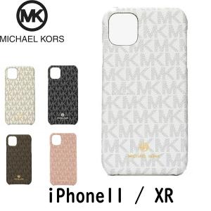 マイケルコース MICHAEL KORS iPhone 11 XR シグネチャー ホワイト バニラ ブラウン ブラック コーテッドキャンバス｜all-for-you