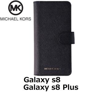 マイケルコース MICHAEL KORS Galaxy s8 s8プラス ロゴストライプ リストストラップ 手帳型 ブラック｜all-for-you