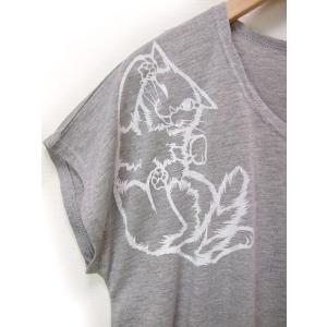 リラックスTシャツ チュニック丈 グレイ cu...の詳細画像2