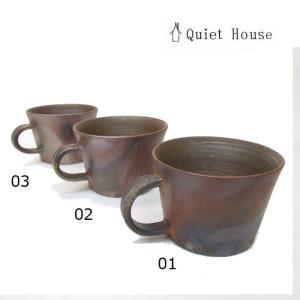 備前焼 カップ　Quiet House　たっぷり まっすぐカップM　クワイエットハウス マグカップ　食器 21aw-M31　登り窯焚き｜all-kkclimb