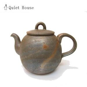 備前焼 急須　Quiet House  青備前 ティーポット　クワイエットハウス　21aw-pot-ao　登り窯焚き　上質なテーブルコーディネイトが可能｜all-kkclimb