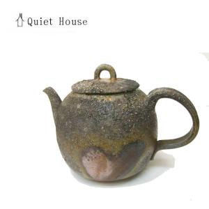 備前焼 急須　Quiet House  ハート模様　大人可愛い ティーポット L　クワイエットハウス　21aw-pot-L 　登り窯焚き｜all-kkclimb