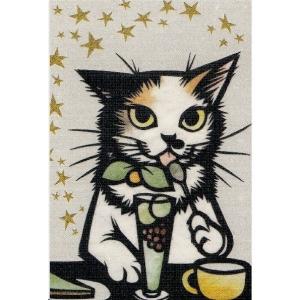猫の絵　ダリアシリーズ Dahilia ダリア猫シール 切り絵・cut art さとうみよ フィルムシール