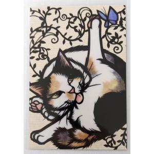 Dahilia ダリア猫シール 切り絵・cut art さとうみよ フィルムシール