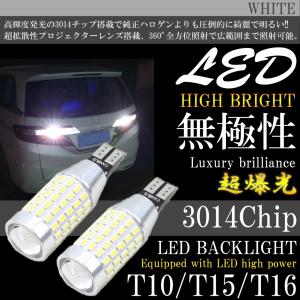超爆光 高輝度発光 明るい 87連 キャンセラー内蔵 LED T10/T15/T16 2個セット ホワイト バックランプ ポジション｜all-select