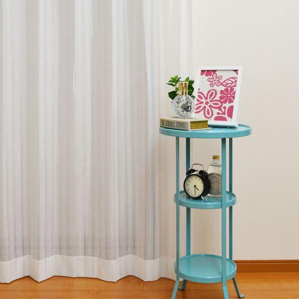 日本製 ストライプ  ミラーレース カーテン " ミラージュ " シンプル 白 寝室 リビング