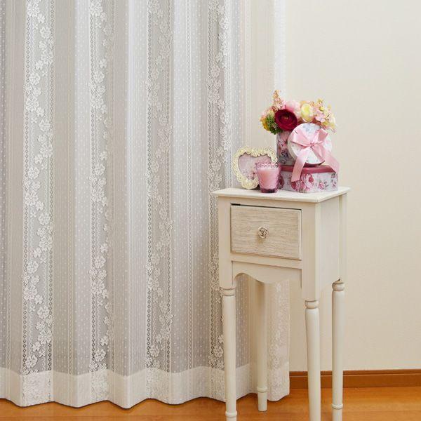 ミラーレース　”デイジー”　uvカット カワイイ 花柄 レースカーテン オーダーカーテン