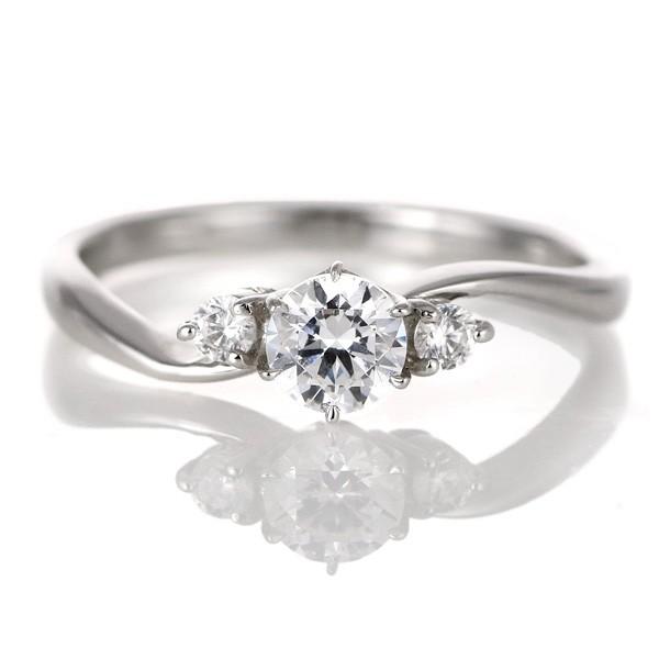 婚約指輪 ダイヤモンド ダイヤ プラチナ リング 0.3ct 天然石 サイドダイヤモンド エンゲージ...