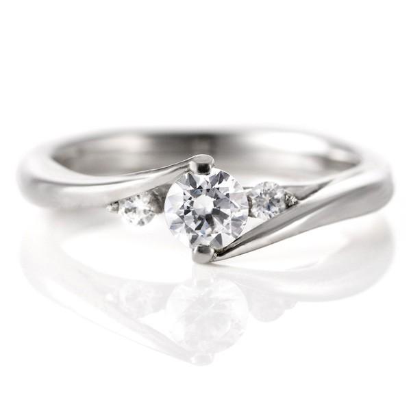 婚約指輪 ダイヤモンド ダイヤ プラチナ リング 0.3ct 天然石 エンゲージリング 鑑定書 オー...
