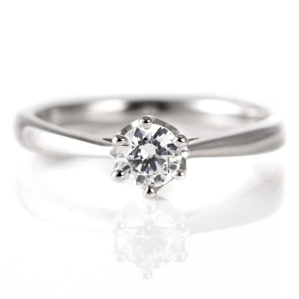 婚約指輪 ダイヤモンド ダイヤ プラチナ リング 0.3ct 天然石 エンゲージリング 鑑別書 オー...