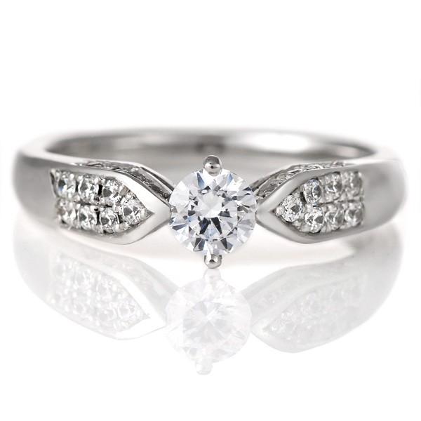 婚約指輪 ダイヤモンド プラチナ リング 0.3ct 天然石 エンゲージリング 鑑定書 オーダー