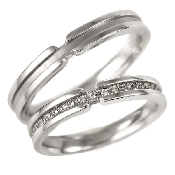 結婚指輪 マリッジリング ダイヤモンド プラチナ リング 人気 ペアリング 2本セット 刻印無料 メ...