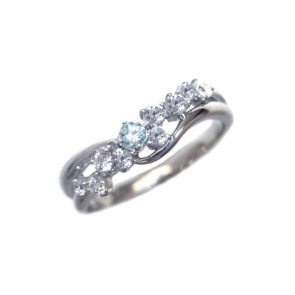 ダイヤモンド指輪 エタニティリング スイート エタニティ ダイヤモンド 3月誕生石プラチナ アクアマ...