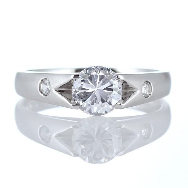 指輪レディース ダイヤモンド 1カラット 指輪 リング プラチナ 鑑別書付 ダイヤモンドリング ソリ...