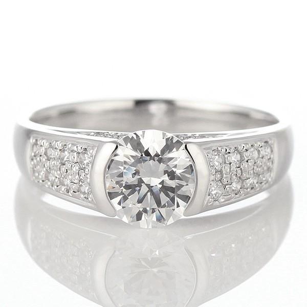 指輪レディース ダイヤモンド 一粒 1カラット リング プラチナ ソリティア 大粒 鑑別書付 オーダ...