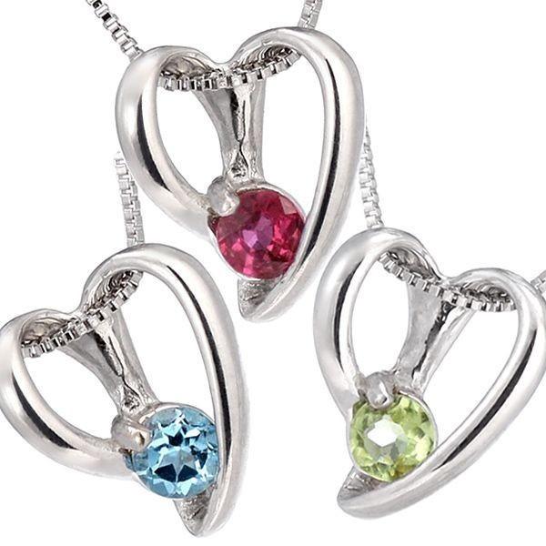 ネックレス 一粒 オープンハート ハート ネックレス ホワイトゴールド オーダー