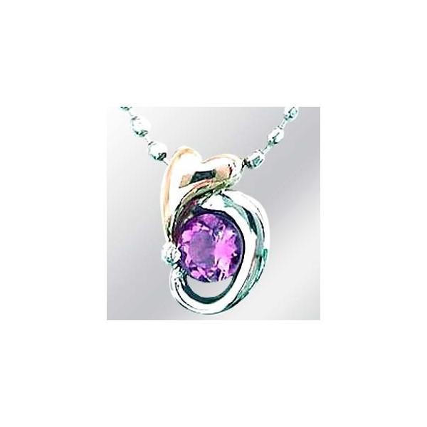 2月誕生石 プラチナ  K18PGアメジストペンダントネックレス オーダー