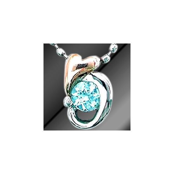 3月誕生石 プラチナ  K18PGアクアマリンペンダントネックレス オーダー