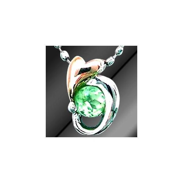 8月誕生石 プラチナ  K18PGペリドットペンダントネックレス オーダー