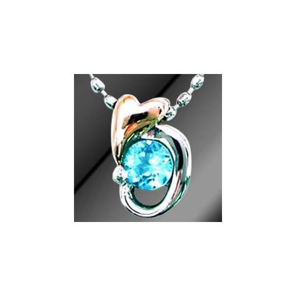 11月誕生石 プラチナ  K18PGブルートパーズペンダントネックレス オーダー