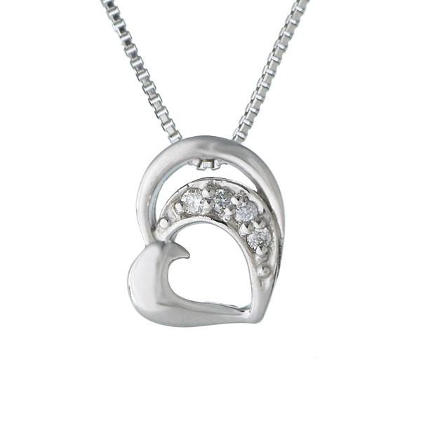 ダイヤモンド ネックレス レディース ハート プラチナ レディース オーダー