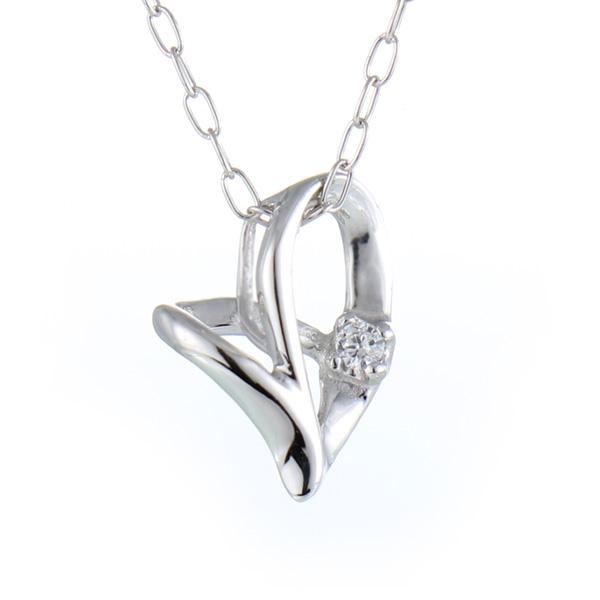 ダイヤモンド ネックレス ピンク ダイヤモンド ハート オープンハート 一粒 ダイヤモンド ネックレ...