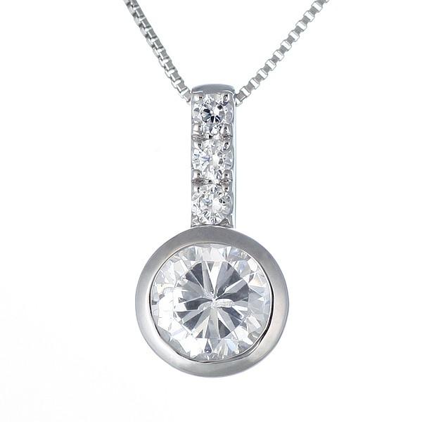 ダイヤモンド ネックレス プラチナ ダイヤモンドネックレス 1カラット ソリティア 一粒 大粒 鑑定...