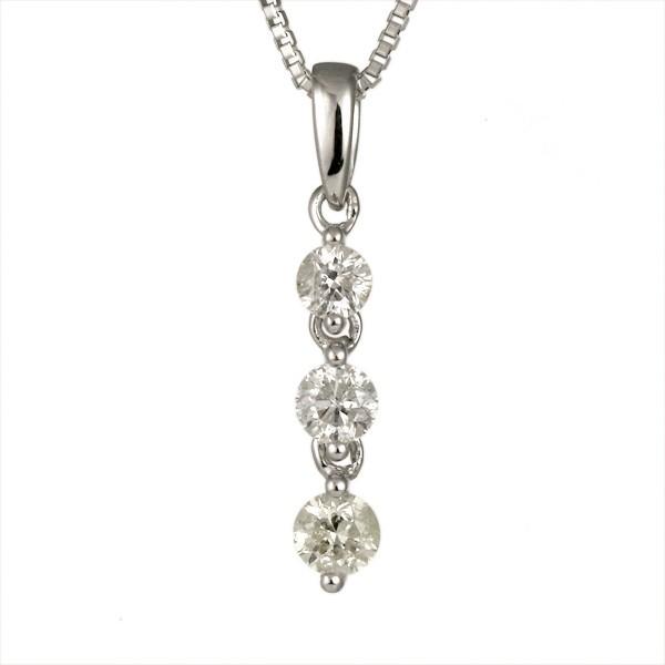 ダイヤモンド スリーストーンネックレス ゴールド オーダー