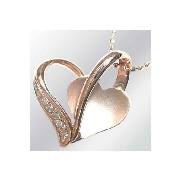 K10ピンクゴールドダイヤモンドハート ペンダントネックレス オーダー