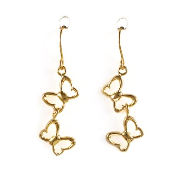 ネックレス レディース 18金 18金ネックレス ピアス 蝶々ピアス イエローゴールド地金 18k ...
