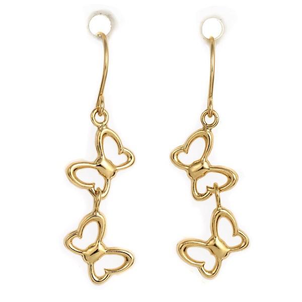 りぼん ピアス K18 イエローゴールド フックピアス アメリカンピアス カートゥーン リボン かわ...