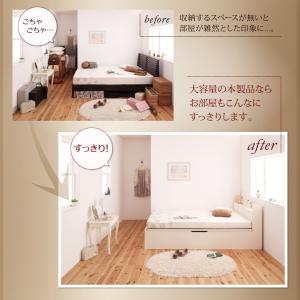 ベッド セミダブル 跳ね上げ ベッド 収納 薄...の詳細画像3