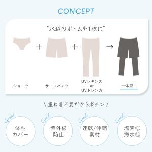 体型カバー パンツ 一体型 レギンス トレンカ...の詳細画像2