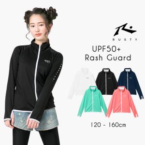 【30%オフ_メガセール】 ラスティ RUSTY ジュニア ラッシュガード ラッシュ UPF50+ 接触冷感 水着 キッズ 女の子 男の子 130 140 150 160 小学生 中学生