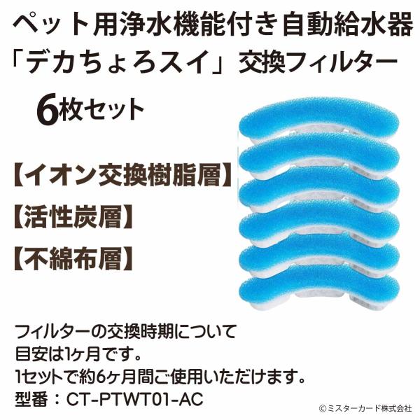 【交換用フィルター】 デカちょろスイ用フィルター 6枚セット CT-PTWT01-AC