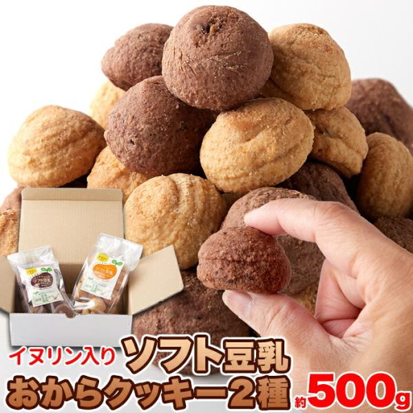 イヌリン入り ソフト 豆乳 おからクッキー 500g(チョコ・オレンジ) 送料無料 