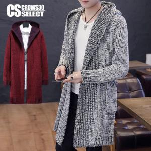 ニットカーディガン メンズ ロングカーディガン インポート 変形