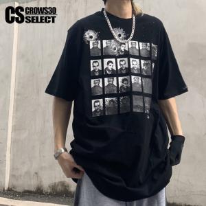 Tシャツ メンズ ストリート系 ダメージ加工 フェイス フォトプリント ピストル 拳銃 オラオラ系 カットソー インポート 21 夏 春 新作 お兄 系 個性的 V系 A 1 H Fot Ta Tee Alleglo クローズ30スタイル 通販 Yahoo ショッピング