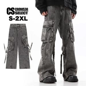 Dealivez Black Letter カーゴパンツ ALL刺繍 Backロゴ Wide ワイド