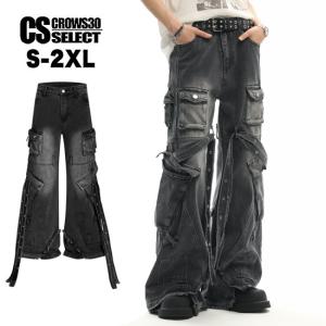 カーゴパンツ メンズ モード系 V系 デニムパンツ デニムカーゴパンツお