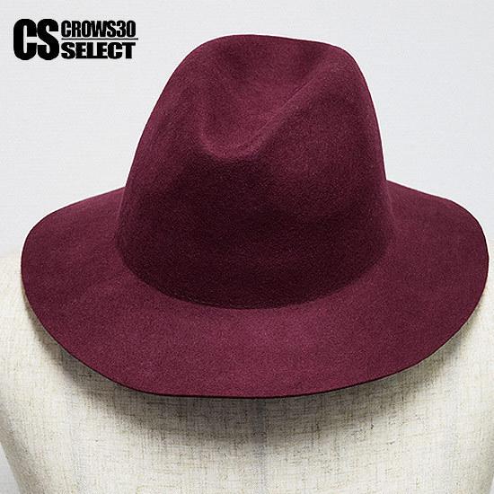 ハット メンズ つば広ハット ワイン 赤 中折れ 男 帽子 インポート 個性的 V系 ビジュアル系 ...