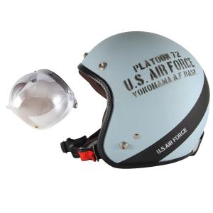 72JAM ジェットヘルメット&シールドセット U.S.A.F - WEB限定モデル ブルーグレー  XLサイズ:60-62cm +開閉式シールド  JCBN-03  AF-04｜alleguretto88jp