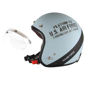 72JAM 女性用ジェットヘルメット&シールドセット U.S.A.F - WEB限定 ブルーグレー  Sサイズ:55-57cm +開閉式シールド  APS-01  AF-04｜alleguretto88jp