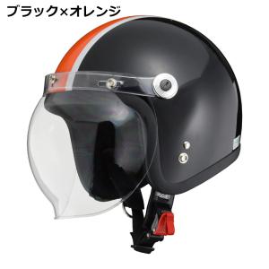 バイク ヘルメット ジェット ブラック×オレンジ フリーサイズ 全排気量対応 SG規格 PSC規格 男女兼用 BC10｜alleguretto88jp