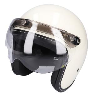 スモールジェットヘルメット シールドセット ホワイト フリーサイズ 開閉式シールド クリア VT-10｜alleguretto88jp