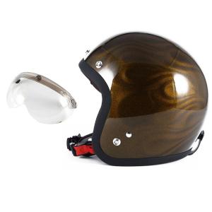 72JAM ジェットヘルメット&シールドセット GHOST FLAME - ゴールド  フリーサイズ:57-60cm未満 +開閉式シールド  APS-03  JG-15｜alleguretto88jp
