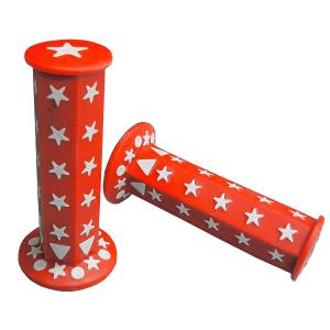 六角グリップ スター(星型) レッド 赤 非貫通 22.2mmハンドル汎用品