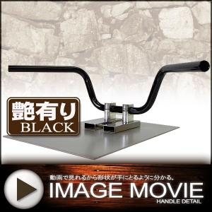 スポーツバー LOW 15cm  ブラックハンドル 艶有り  中型車・大型車汎用品