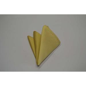 無地（縦ライン）/濃い黄色（薄いゴールド）のソリッドポケットチーフ(チーフ30cm)/PC-SO014